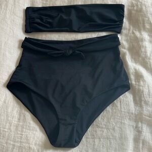 Mara Hoffman Elegant Black Bandeau Bikini
